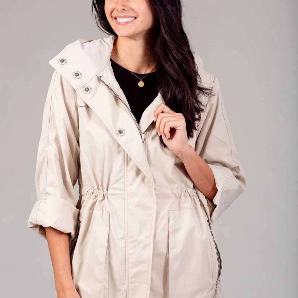 NWT ANORAK crinkle anorak jacket new khaki